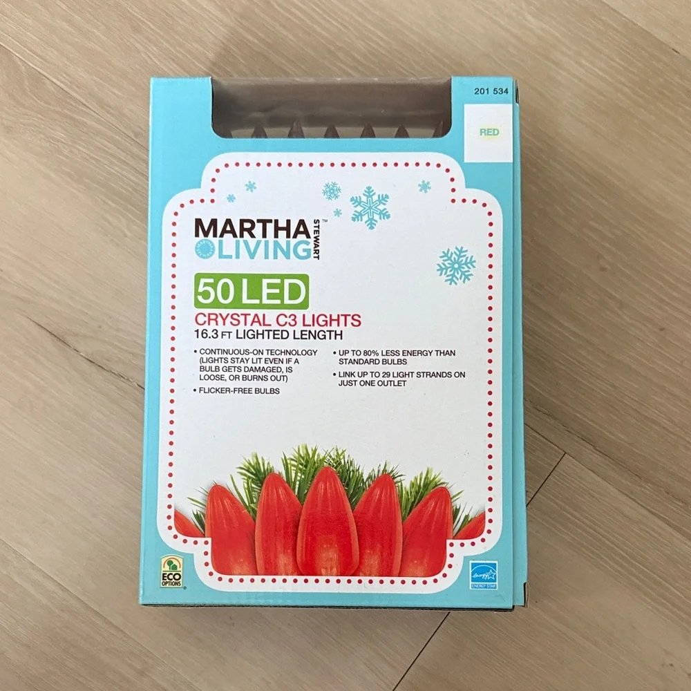 Martha Stewart 50 Red Crystal C3 LED Lights